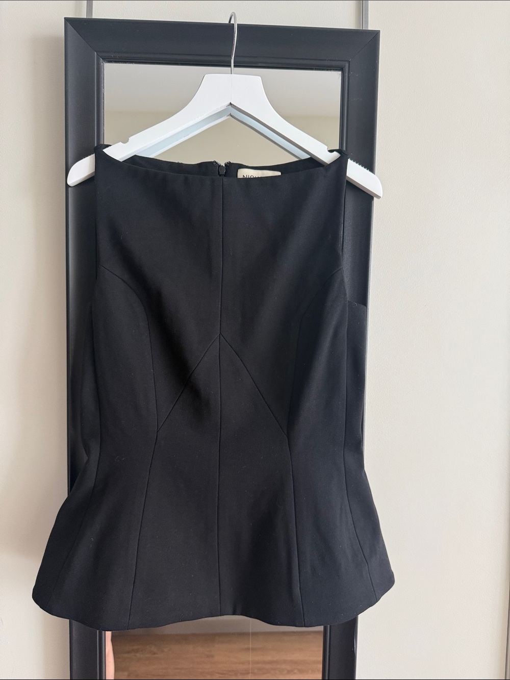 NICHOLAS the Label Simmy Ponte Peplum Top, Black, Size 4